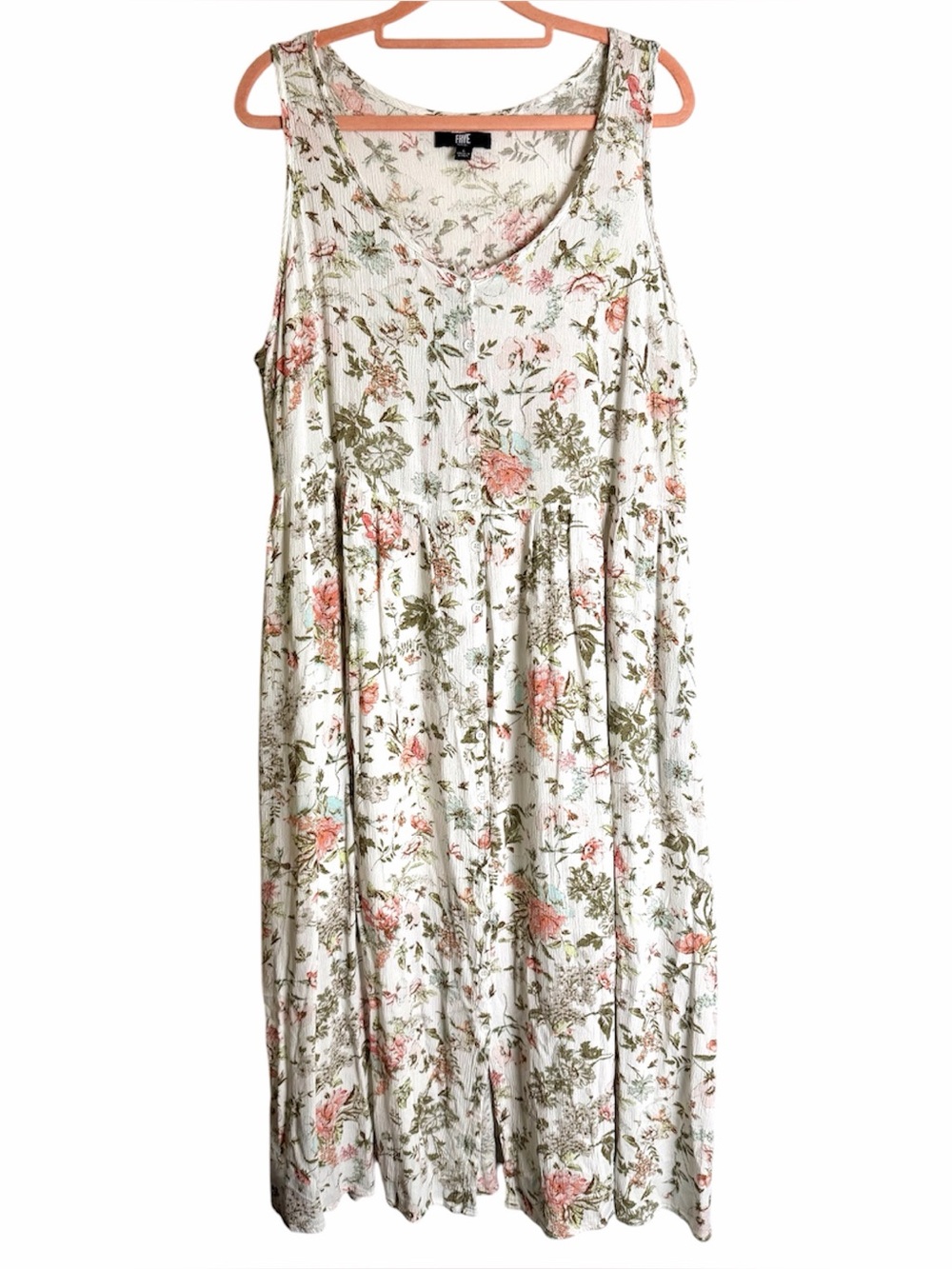 Frye Floral Sleeveless Button Down Midi Dress size Large